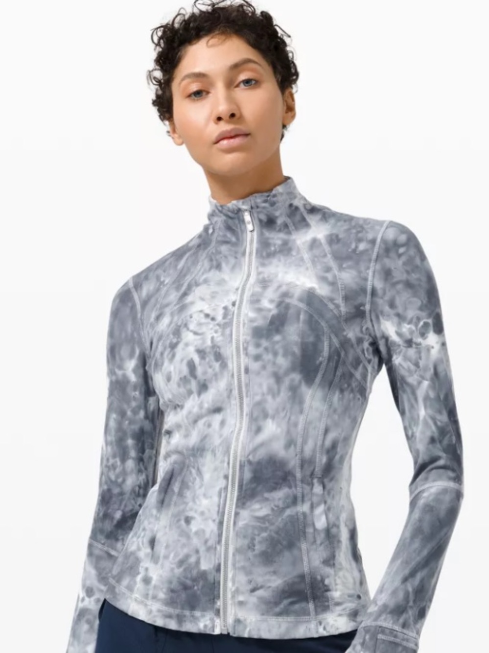 Marble-Dye Define Jacket in Gray & White